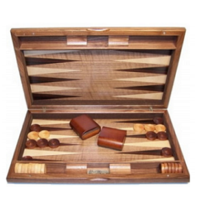 Dal Rossi Italy Backgammon - Burl Wood, 49cm